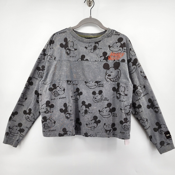 Disney Artist Series Mickey Mouse Grey‎ Long Sleeve Shiry Bret Iwan Small - Picture 1 of 11